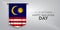 Happy Malaysia day greeting card, banner, vector illustration