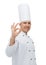 Happy male chef cook showing ok sign