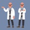 Happy male doctor. Character of the medical worker. Vector illus