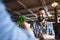 Happy male friends drinking beer at bar or pub