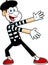 Happy Male Mime Cartoon Character Performing