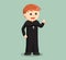 Happy male priest standing pose