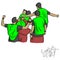Happy male soccer player team after goal vector illustration ske