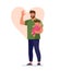 Happy man hugs a baby girl and waves his hand. Concept illustration about family, parenting, parental leave. Flat