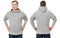 Happy man in template mens hoodie sweatshirt isolated on white background. Man in blank sweatshirt hoody with copy space