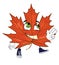 Happy mapple leaf cartoon