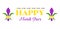 Happy Mardi Gras Stylish Text and colorful background design