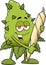 Happy Marijuana Bud Cartoon Character Holding A Big Joint