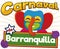 Happy Marimonda Holding a Sign for Barranquilla`s Carnival Celebration, Vector Illustration