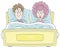 Happy married couple lying in bed
