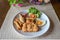 Happy Meal American Style Breakfast Create bear Smile. American style breakfast set, fried rice. Bear set fired rice and chicken ,