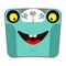 Happy mechanical bathroom scale with face and smile. Concept healthy lifestyle. Cartoon character. Vector illustration.