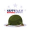 happy memorial day card with military of helmet