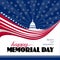 Happy Memorial day greeting card. Vector