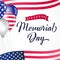 Happy Memorial Day USA lettering, balloons & flags