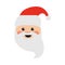 Happy merry christmas, cute santa claus face cartoon, celebration festive flat icon style