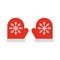 Happy merry christmas, mittens gloves with snowflakes celebration festive flat icon style