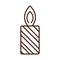 Happy merry christmas, striped burning candle decoration, celebration festive linear icon style