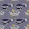 Happy mice, cheese and hamburger seamless pattern