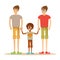 Happy mixed-race gay family .