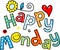 Happy Monday Cartoon Text Clipart