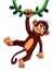 Happy Monkey On A Vine