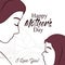 Happy mother card with beautiful drawing
