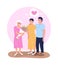 Happy mother day 2D vector isolated illustration