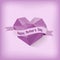 Happy Mother day with purple origami heart