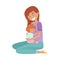 Happy Mother Embracing Tenderly Her Baby Vector Illustration