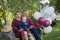 Happy mother, father and son in the park. Happiness in family life in summer day