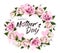 Happy Mother`s Day background with beauty flowers and hearts