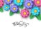 Happy mother`s day banner template with abstract paper cut flow
