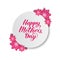 Happy Mother s Day calligraphy lettering with pink and purple paper cut flowers. Mothers day typography poster. Easy to edit