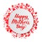 Happy Mother s Day calligraphy lettering on red and pink confetti. Mothers day typography poster. Vector illustration. Easy to