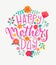 Happy Mother`s day card, handdrawn lettering.