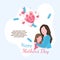 Happy Mother`s Day Daughter Child Flower Floral Gift Card