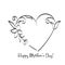 Happy Mother`s Day. Floral Heart Design