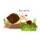 Happy Mother`s Day Greeting Card. Mom and baby snail cartoon