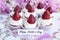 Happy Mother`s Day, Greeting Card, with Strawberries Cupcakes