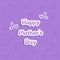 Happy Mother's Day greeting card. White and purple inscription with on purple background with hearts
