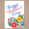 Happy mother\'s day hand-drawn lettering. Happy Mothers Day Typographical Background With Spring Flowers