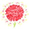 Happy Mother`s day, hand-drawn red carnation, crayon texture