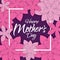 Happy mother`s day layout design with flowers.