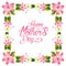 Happy mother`s day with lily and gerbera decoration frame