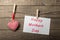 Happy Mother`s Day message on rope with heart