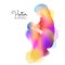 Happy mother`s day. Side view of Happy Muslim mom with her baby  silhouette plus abstract watercolor painted. Muslim mama with he