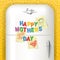 Happy Mother`s Day spelled in plastic magnetic letters