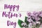 Happy mother`s day text sign. greeting card. gentle purple lilac