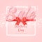 Happy mother`s sale banner day cute red ribbon with shining bokeh background